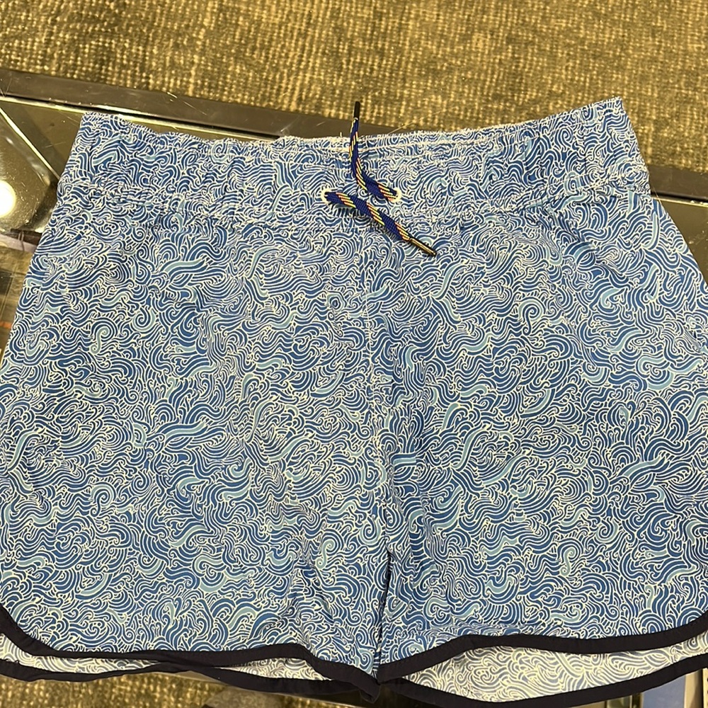 J Crew original Crewcuts boys size 12 swim trunks blue swirl pattern